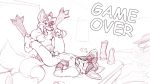 16:9 a_walk_home anal anal_penetration balls canine cock_ring digital_media_(artwork) dildo fluffy fluffy_tail fox furfragged game_over looking_pleasured male male/male mammal monochrome nude penetration sex sex_toy sketch tongue 