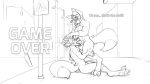  a_walk_home canine digital_media_(artwork) fellatio fluffy fluffy_tail fox furfragged game_over looking_pleasured male male/male mammal monochrome oral penis public sex sign sketch street 