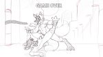  16:9 a_walk_home anal anal_penetration balls canine cock_ring digital_media_(artwork) dirty_talk fluffy fluffy_tail fox furfragged game_over looking_pleasured male male/male mammal monochrome penetration penis sex sketch 