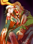  1boy 1girl blonde_hair breast_grab breasts censored china_dress chinese_clothes cum defeated dress drugged grabbing green_hair groping huge_breasts hyena hyena_(kof) king_of_fighters maximum_impact multicolored_hair open_mouth penis snk syringe tongue tongue_out two-tone_hair white_hair xiao_lon 