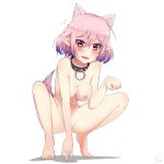  1girl blush breasts dog_collar dog_ears dog_tail lucid_(maplestory) maplestory mastgg open_mouth pink_hair pointy_ears short_hair spread_legs 