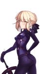  absurdres artoria_pendragon_(all) ass bangs blonde_hair blush blush_stickers boa_(brianoa) bodysuit braid breasts closed_mouth commentary cosplay cowboy_shot eyebrows_visible_through_hair fate/grand_order fate/stay_night fate_(series) from_side gloves hair_between_eyes hand_on_hip highres looking_at_viewer multicolored multicolored_bodysuit multicolored_clothes neon_genesis_evangelion plugsuit rebuild_of_evangelion saber_alter shikinami_asuka_langley shikinami_asuka_langley_(cosplay) short_hair small_breasts solo souryuu_asuka_langley sword test_plugsuit transparent_background type-moon weapon yellow_eyes 