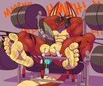  anal anal_penetration barbell bdsm big_feet bondage bound cum dragon edging foot_focus gag gym_equipment horn jump_rope male penetration penis sex_toy solo ty_(zp92) vibrator zp92 