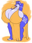  anthro big_breasts breasts canine cleavage clothed clothing female fox huge_breasts hyper hyper_breasts krystal looking_at_viewer makeup mammal nintendo smile solo standing star_fox video_games voluptuous zeromccall 