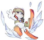  bear black_eyes boots chackmon digimon digimon_frontier headwear ice lowres no_humans simple_background solo teeth v white_background 