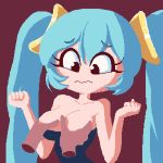  1girl animated breast_grab breasts dress grabbing groping large_breasts league_of_legends pixel_art solo sona_buvelle twintails 