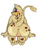  anus backsack balls blush butt lex_(npg) looking_at_viewer looking_back male neopets nude pawpads paws penis presenting presenting_hindquarters solo spots zafara_(neopets) 