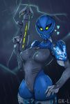  &lt;3 bionicle breasts female gk733 gun hahli lego not_furry outside raining ranged_weapon solo toa weapon yellow_eyes 