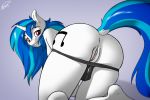  2015 anthro anthrofied anus butt clothing cutie_mark digital_media_(artwork) dock equine female friendship_is_magic fur hair hi_res horn long_hair looking_at_viewer mammal multicolored_hair my_little_pony pussy skipsy smile solo two_tone_hair underwear unicorn vinyl_scratch_(mlp) 