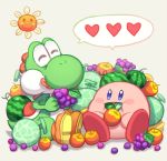  &lt;3 alien ambiguous_gender clothing crossover duo food fruit green_yoshi kirby kirby_(series) mario_bros nintendo not_furry video_games waddling_head wusagi2 yoshi 