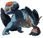  blue_skin clenched_hand endivinity full_body gen_3_pokemon looking_away mega_swampert no_humans open_mouth pokemon pokemon_(creature) sharp_teeth swampert teeth transparent_background yellow_eyes 