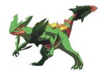  closed_mouth creature endivinity full_body gen_3_pokemon green_skin leaning_forward mega_sceptile no_humans pokemon pokemon_(creature) sceptile standing transparent_background yellow_eyes 