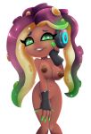  &lt;3 &lt;3_eyes breasts cephalopod clothing dark_skin female fingerless_gloves gloves green_eyes headphones hearlesssoul hi_res humanoid marina_(splatoon) marine navel nintendo nipples not_furry nude octoling smile solo splatoon tentacle_hair tentacles video_games 