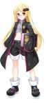  blonde_hair book choujigen_taisen_neptune_vs_sega_hard_girls game_console glasses hair_ornament long_hair red_eyes sega sega_hard_girls sega_mega_drive sega_mega_drive_(sega_hard_girls) solo tsunako 