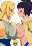  1boy 2girls age_difference breast_smother breasts edit hetero huge_breasts large_breasts mitarashi_anko multiple_girls naruho naruto smile tongue tongue_out tsunade uzumaki_naruto whs06 