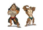  2018 5_fingers abs anthro biceps canine claws clothing digital_media_(artwork) fur furrybob hair hi_res male mammal muscular muscular_male mustelid nipples otter pecs simple_background standing toe_claws toes underwear white_background 