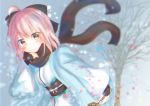  blondd_hair blush brown_eyes fate/extra hakama kimono sakura_saber short_hair warrior 