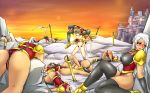  6+girls all_fours ass battle beating blonde_hair blush breasts catfight crotch crying defeated drooling eyes_closed female fighting full_body hair_ornament highres holding humiliation kinnikuman knocked_out large_breasts legs leotard long_hair medium_breasts multiple_girls open_mouth original outdoors pain pixiv red_eyes robin_(kinnikuman) rolling_eyes ryona saliva short_hair sin_(3294455892) skin_tight tears thighhighs thighs unconscious underwear uniform very_long_hair white_hair 