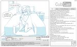  2018 absurd_res anthro aogami bed bedroom bedroom_eyes bella_mouse buckteeth cam_show camgirl chair chat chat_box clothed clothing cub cubcam digital_media_(artwork) english_text eyewear female flat_chested glasses half-closed_eyes hi_res holding_tail kneeling livestream mammal mileymouse mostly_nude mouse navel nipples office_chair panties partially_clothed recording rodent seductive solo stomach tail_between_legs tail_in_mouth tail_suck teeth text topless underwear webcam young 