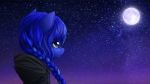  2018 blue_hair clothing darkstylerz earth_pony equine eyelashes female full_moon hair hi_res horse mammal moon my_little_pony night outside pony solo 