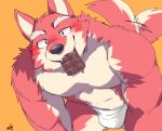  2018 anthro biceps candy canine chocolate clothing food fur ginnosuke hi_res male mammal muscular pecs underwear wolf 