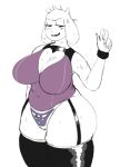  2017 anthro big_breasts boss_monster breasts caprine clothing dominatrix female fur goat horn josieokami long_ears mammal solo sweat thick_thighs toriel undertale video_games voluptuous white_fur 