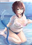  bikini kazuha_(saku_kn) see_through swimsuits wet wet_clothes 