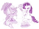  2017 angry campfire clothing cutie_mark dstears earth_pony equine eyelashes female feral friendship_is_magic hat horn horse makeup mammal monochrome my_little_pony pony shadow_puppet tongue tongue_out underhoof unicorn 