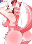  2017 anthro anus big_breasts big_butt blue_eyes blush breasts butt civibes female fur hi_res looking_at_viewer looking_back lycanroc mammal midday_lycanroc nintendo nipples nude pok&eacute;mon pok&eacute;mon_(species) pussy side_boob simple_background solo video_games white_fur 