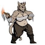  anthro belly big_breasts big_thighs breasts chest_wraps clothed clothing darkest_dungeon dehcreeper ear_piercing facial_piercing feline female jyta khajiit mammal mohawk nose_piercing nose_ring overweight piercing septum_piercing the_elder_scrolls video_games wraps 