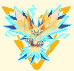  claws full_body gen_1_pokemon looking_at_viewer no_humans pokemon pokemon_(creature) pokemon_go simple_background solo team_instinct white_background yiq zapdos 