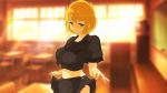  1girl breasts erect_nipples large_breasts nipples ryouna_(senran_kagura) senran_kagura senran_kagura_(series) skirt_lift solo 