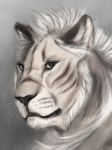  black_lips black_nose digital_media_(artwork) feline feral fur hair lion mammal muns11 solo white_eyes white_fur white_hair 