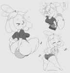  animal_crossing anthro big_butt breasts butt canine clothing digital_media_(artwork) duo facesitting female isabelle_(animal_crossing) male male/female mammal nintendo purple_yoshi_draws short_stack thick_thighs video_games 