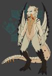  4_fingers 4_toes ambiguous_gender anthro barioth capcom claws dragon fallis_imarioth frostwyrm102 fur membranous_wings monster_hunter pseudowyvern scales simple_background toes tusks video_games wings wyvern 