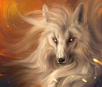  ambiguous_gender canine digital_media_(artwork) fur mammal muns11 red_eyes solo white_fur 