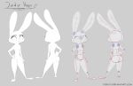  2018 anthro butt disney english_text featureless_crotch female flat_chested grey_background hand_on_hip judy_hopps lagomorph mammal model_sheet nude rabbit simple_background solo standing text url yitexity zootopia 