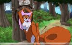  anthro arrow breasts canine disney female fox looking_at_viewer maid_marian mammal nipples outside robin_hood_(disney) rope sitting smile solo yawg 