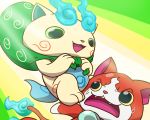  gloves_(marking) huge_head jibanyan komasan markings multi_tail open_mouth video_games yo-kai_watch zenmigawa 