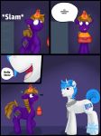  askfrosty blue_hair braided_hair brown_eyes brown_hair comic cutie_mark door duo equine female feral frost_bright grin hair hooves horn inside male mammal my_little_pony nervous purple_eyes smile smirk text toolbox unicorn 