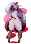  &lt;3 2016 anthro areola big_breasts big_butt blush breasts brown_fur butt diggersby eyes_closed fan_character female floppy_ears fur grey_fur hi_res hindpaw huge_breasts lagomorph long_ears looking_back mammal nintendo nipples paws pok&eacute;mon pok&eacute;mon_(species) pok&eacute;morph rear_view ryousakai smile solo standing thick_thighs video_games voluptuous whiskers wide_hips 