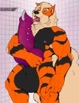  2018 absurd_res animal_genitalia animal_penis anthro arcanine balls big_balls big_penis black_stripes canine canine_penis chest_tuft elbow_tufts erection genital_piercing hi_res huge_balls hyper hyper_balls hyper_penis knot male mammal muscular muscular_male nautlion nintendo nipple_piercing nipples penis penis_piercing piercing pok&eacute;mon pok&eacute;mon_(species) prince_albert_piercing purple_penis sheath simple_background solo standing stripes tongue tongue_out tuft vein veiny_penis video_games 