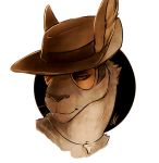  alpha_channel anthro beastsoul ears_up eyewear glasses hat headshot_portrait kangaroo mammal marsupial portrait simple_background sniper_(team_fortress_2) solo team_fortress_2 tinted_glasses transparent_background valve video_games whiskers 