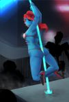  2015 dancing female fish hair hi_res humanoid marine pole pole_dancing red_hair tinyfaceart undertale undyne video_games 