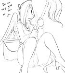 2015 anthro anthrofied black_and_white bucket clothed clothing dialogue english_text equine feathered_wings feathers female fluttershy_(mlp) footwear friendship_is_magic glacierclear hair hair_over_eye hi_res high_heels long_hair mammal monochrome mop my_little_pony panties pegasus pussy shoes sitting skirt solo text underwear upskirt wings 