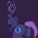  anthro anthrofied breasts butt digital_media_(artwork) equine female hi_res horse kloudmutt looking_at_viewer looking_back mammal my_little_pony nude open_mouth pony presenting presenting_hindquarters pussy simple_background solo 