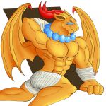  bandage breath_of_fire daikuhiroshiama dragon gargoyle garr_(breath_of_fire) male muscular muscular_male scalie video_games wings 