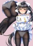  ass azur_lane bangs black_hair black_legwear blush bow bow_panties breasts closed_mouth commentary_request epaulettes eyebrows_visible_through_hair fine_fabric_emphasis gloves gurande_(g-size) gusset hair_bow hair_flaps highres kneeling large_breasts legs_together lifted_by_self long_hair long_sleeves looking_at_viewer military military_uniform multiple_views no_shoes nose_blush panties panties_under_pantyhose pantyhose pink_background pink_bow pleated_skirt ponytail see-through simple_background skirt skirt_lift soles standing takao_(azur_lane) thighband_pantyhose underwear uniform very_long_hair white_bow white_gloves white_panties white_skirt yellow_eyes 