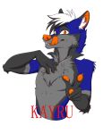  2018 anthro badge canine digital_media_(artwork) fox kayru male mammal smile solo wolfpsalm 