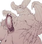  animal_genitalia anthro anus catsudon claws erection genital_slit humanoid_penis looking_at_viewer lying male monster_hunter_world muscular nergigante on_back penis precum scalie simple_background slit smile solo spreading teeth vein veiny_penis white_background wings 